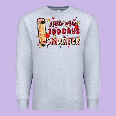 Little Miss 100 Days Smarter Premium Sweatshirt Designed By Maliassmallbusiness