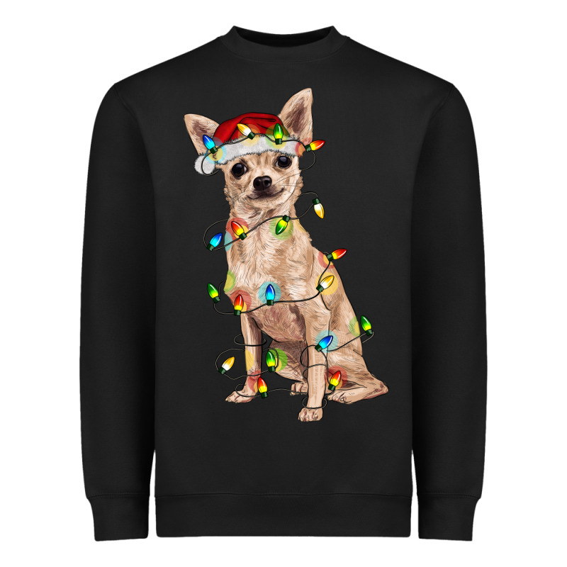 Chihuahua With Christmas Lights Heavyweight Sweatshirt by RanaPortraitStore | Teevron