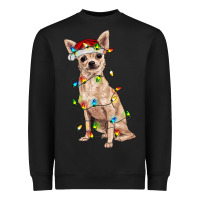 Black Chihuahua with christmas lights Heavyweight Sweatshirt - RanaPortraitStore
