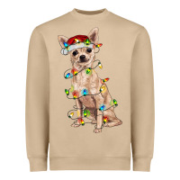 Mushroom Chihuahua with christmas lights Heavyweight Sweatshirt - RanaPortraitStore