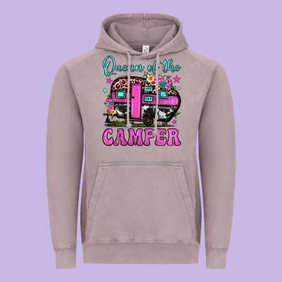 Queen Of The Camper Vintage Hoodie Designed By Jahusdesignshop