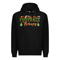 Black football therapy Premium Hoodie - BundleAndBundleShop