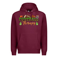 Burgundy football therapy Premium Hoodie - BundleAndBundleShop