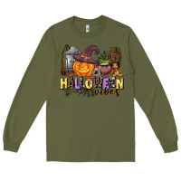 Army Green halloween vibes Long Sleeve Tee - AdoDesignShop