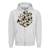 Dove Grey cowhide cactus Zipper Hoodie - JahusDesignShop