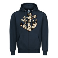 Navy cowhide cactus Zipper Hoodie - JahusDesignShop
