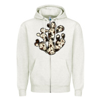 Oatmeal Heather cowhide cactus Zipper Hoodie - JahusDesignShop