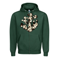 Sports Green cowhide cactus Zipper Hoodie - JahusDesignShop