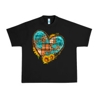 Black fall pattern heart with sunflower Urban Heavy Tee - HRA Design Shop