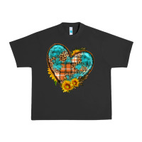 Pigment Black fall pattern heart with sunflower Urban Heavy Tee - HRA Design Shop