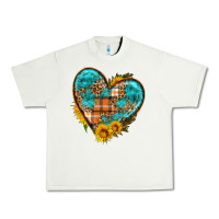 Pistachio fall pattern heart with sunflower Urban Heavy Tee - HRA Design Shop