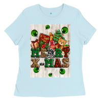 Baby Blue merry xmas Ladies Tee - AdoDesignShop