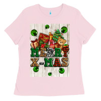 Bubblegum Pink merry xmas Ladies Tee - AdoDesignShop