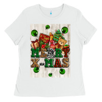 White merry xmas Ladies Tee - AdoDesignShop