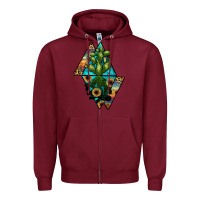 Burgundy cactus1 Zipper Hoodie - JahusDesignShop