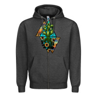 Charcoal Heather cactus1 Zipper Hoodie - JahusDesignShop
