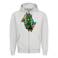 Dove Grey cactus1 Zipper Hoodie - JahusDesignShop