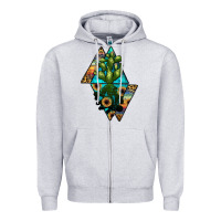 Heather Grey cactus1 Zipper Hoodie - JahusDesignShop