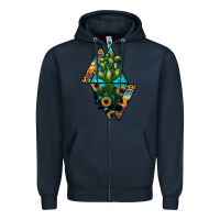 Navy cactus1 Zipper Hoodie - JahusDesignShop
