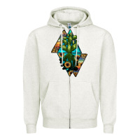 Oatmeal Heather cactus1 Zipper Hoodie - JahusDesignShop