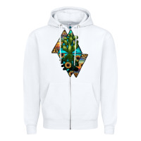 White cactus1 Zipper Hoodie - JahusDesignShop