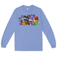 Colony Blue halloween coffee cups Long Sleeve Tee - AdoDesignShop