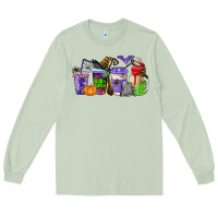 Matcha halloween coffee cups Long Sleeve Tee - AdoDesignShop