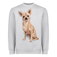 Heather Grey chihuahua Heavyweight Sweatshirt - RanaPortraitStore