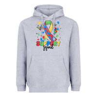 Heather Grey support squad autism Heavyweight Hoodie - MaliasSmallBusiness