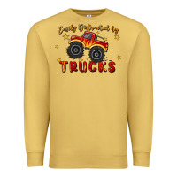 Antique Gold easily distracted by trucks Premium Sweatshirt - MaliasSmallBusiness