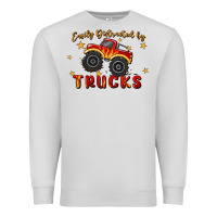 Dove Grey easily distracted by trucks Premium Sweatshirt - MaliasSmallBusiness