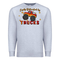 Heather Grey easily distracted by trucks Premium Sweatshirt - MaliasSmallBusiness