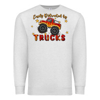 Oatmeal Heather easily distracted by trucks Premium Sweatshirt - MaliasSmallBusiness