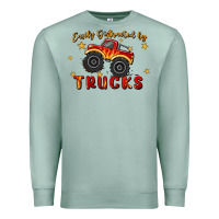 Seafoam easily distracted by trucks Premium Sweatshirt - MaliasSmallBusiness