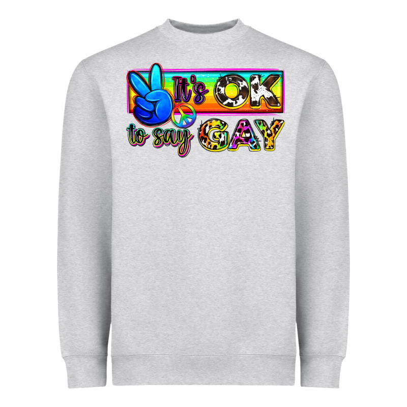 It's Ok To Say Gay Heavyweight Sweatshirt by Zillion Design Studio | Teevron