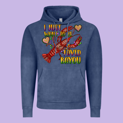 Vintage Hoodie mardi gras i just want to be loved bayou crawfish