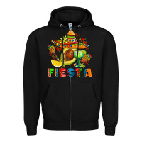Black fıesta with avocado and sombrero Zipper Hoodie - AdoDesignShop