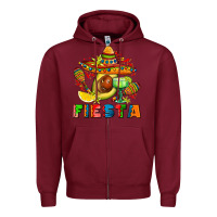 Burgundy fıesta with avocado and sombrero Zipper Hoodie - AdoDesignShop
