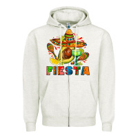 Oatmeal Heather fıesta with avocado and sombrero Zipper Hoodie - AdoDesignShop