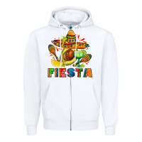 White fıesta with avocado and sombrero Zipper Hoodie - AdoDesignShop