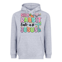 Heather Grey silly rabbit easter is for jesus Heavyweight Hoodie - MaliasSmallBusiness
