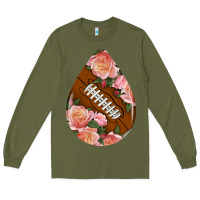 Army Green american football and western roses teardrop Long Sleeve Tee - BundleAndBundleShop