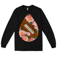 Black american football and western roses teardrop Long Sleeve Tee - BundleAndBundleShop