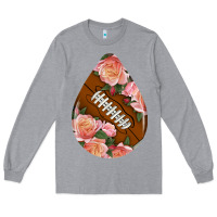Heather Grey american football and western roses teardrop Long Sleeve Tee - BundleAndBundleShop