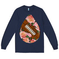 Navy american football and western roses teardrop Long Sleeve Tee - BundleAndBundleShop