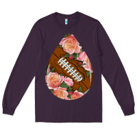 Plum american football and western roses teardrop Long Sleeve Tee - BundleAndBundleShop