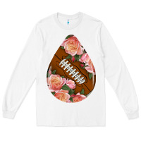 White american football and western roses teardrop Long Sleeve Tee - BundleAndBundleShop