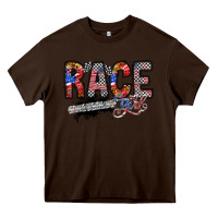 Chocolate Brown race girl Heavy Core Tee - RacoonDesign
