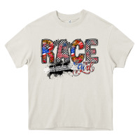Cream race girl Heavy Core Tee - RacoonDesign