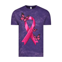 Cloud Purple Breast Cancer Ribbon with Butterfly Vintage Tee - texasbilliewilder